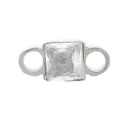 Intercalaire carré 6x3 mm oxyde de zirconium - Acier inoxydable 316L - Crystal x1