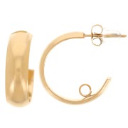 Créoles ouvertes larges 19 mm avec anneau ouvert - Acier Inoxydable 304L Doré x2|raw }}