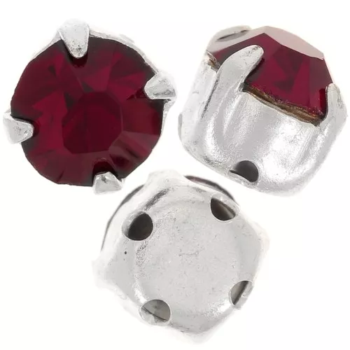 Chatons montés 4 mm Siam x10
