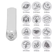 Set de poinçons à frapper 6 mm - Motif nature x12