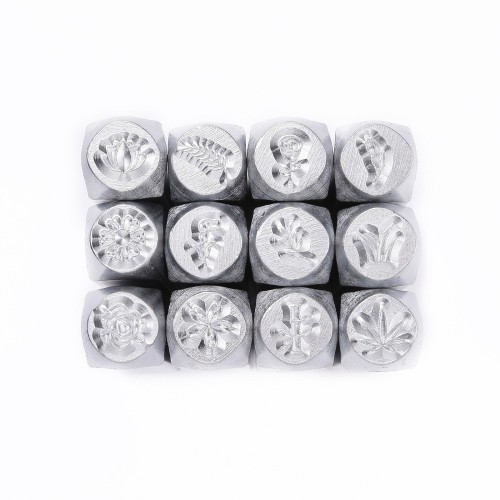 Set de poinçons à frapper 6 mm - Motif plante x12