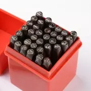 Set de poinçons à frapper 3 mm - Alphabet en Majuscule et chiffres de 0 à 8 x36