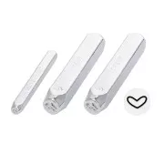 Set de poinçons à frapper 2 mm, 4 mm et 6 mm - Coeur x3