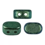 Perles en verre Lipsi® par Puca® 4x6 mm - Green Turquoise Metallic Mat x10g
