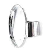 Bague ovale 30x22 mm argenté x1