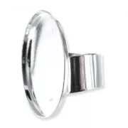 Bague ovale 30x22 mm argenté x1