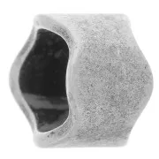 Poussoir ondulé pour cordon 7,5 mm argenté vieilli x1