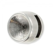 Poussoir porte cabochon 8 mm pour lacet 5 mm Placage Argent fin vieilli x1|raw }}