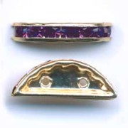 Rondelle Demi-Lune 20x9 mm dorée Amethyst x1|raw }}