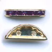 Rondelle Demi-Lune 20x9 mm dorée Amethyst x1