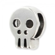 Poussoir tête de mort 12,5x10 mm Placage Argent fin vieilli x1|raw }}