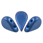 Perles en verre Amos® par Puca® 5x8 mm - Caribbean Blue Metallic Mat x10g