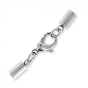 Fermoir mousqueton 12 mm attache cordon 3 mm en Acier inoxydable x1