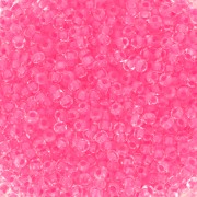 Perles rocailles Preciosa 11/0 2 mm - Crystal Neon Pink Lined x20g
