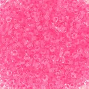 Perles rocailles Preciosa 11/0 2 mm - Crystal Neon Pink Lined x20g