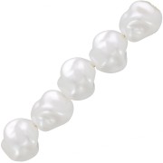 Perles baroques irrégulières 10 mm imitation perle d'eau douce - Blanc nacré x10|raw }}