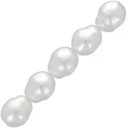 Perles baroques irrégulières 8x7 mm imitation perle d'eau douce - Blanc nacré x20