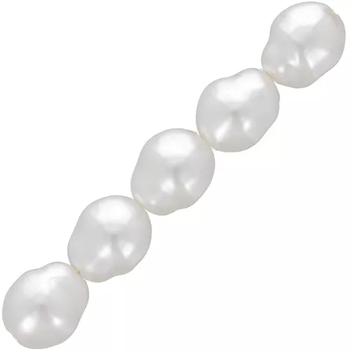 Perles baroques irrégulières 8x7 mm imitation perle d'eau douce - Blanc nacré x20