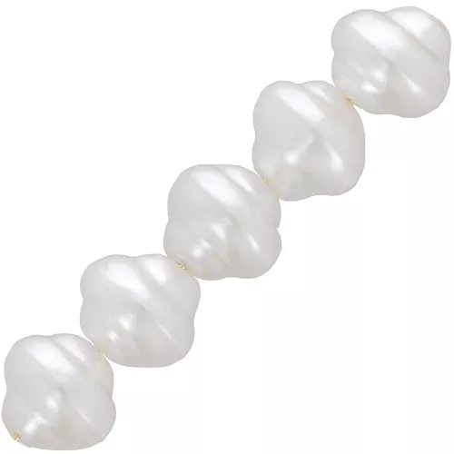 Perles irrégulières 7x8 mm imitation perle d'eau douce - Blanc nacré x15