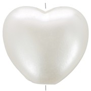 Perles coeur 10x11 mm imitation perle d'eau douce - Blanc nacré x15|raw }}