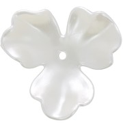 Pendentifs fleur 36 mm en plastique - Blanc nacré x10|raw }}