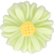 Cabochon fleur en résine 13 mm - Vert clair - Jaune x1|raw }}