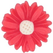 Cabochon fleur en résine 13 mm - Rouge - Blanc x1|raw }}