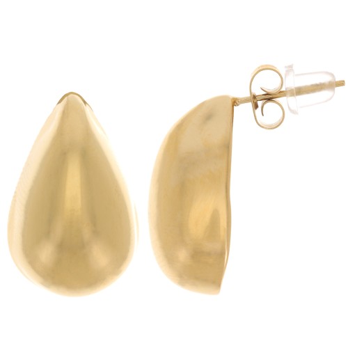 Boucles d'oreilles goutte 21x13 mm - Acier inoxydable 304 Doré x2