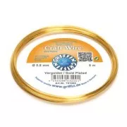 Fil de cuivre Craft Wire dur 0.80 mm Plaqué Or x6 m