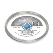Fil de cuivre Craft Wire dur 0.80 mm argenté x6 m