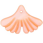 Sequin feuille de ginkgo 12x17 mm en nacre teintée - Orange x1