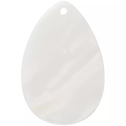 Pendentif goutte en nacre 30x20 mm - Naturel x1