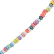 Perles Heishi rondelles en céramique 8x5 mm - Multicolore x28cm