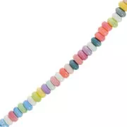 Perles Heishi rondelles en céramique 9x5 mm - Multicolore x28cm