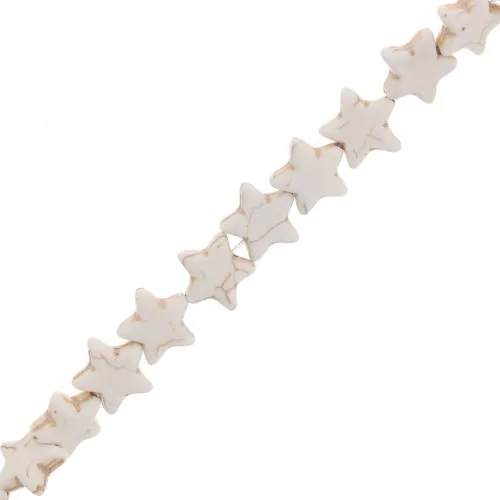 Perles étoile 15 mm imitation pierre gemme teintée - Howlite x38cm
