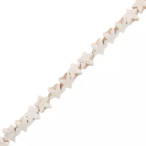 Perles étoile 12 mm imitation pierre gemme teintée - Howlite x37cm
