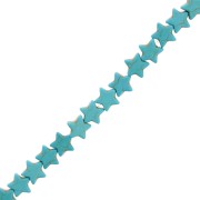 Perles étoile 12 mm imitation pierre gemme teintée Howlite - Turquoise x37cm|raw }}
