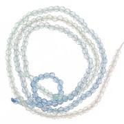 Perles rondes facettées 2 mm - Tie and dye - Bleu - Transparent x36cm