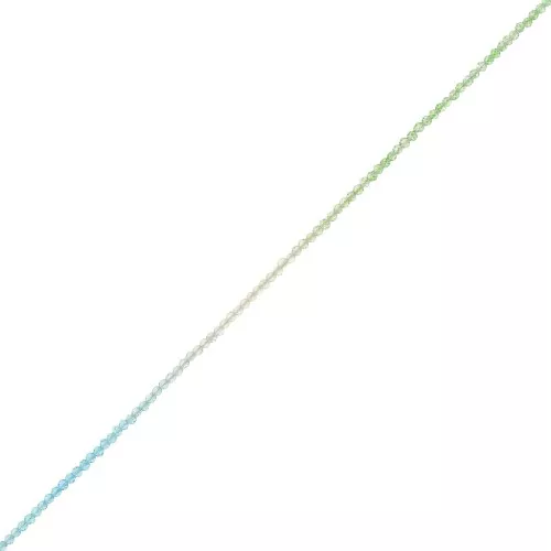 Perles rondes facettées 2 mm - Tie and dye - Vert - Turquoise - Crystal x35cm