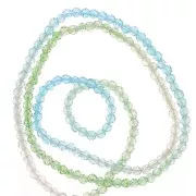 Perles rondes facettées 2 mm - Tie and dye - Vert - Turquoise - Crystal x35cm