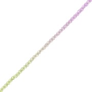 Perles rondes facettées 2 mm - Tie and dye - Lilas - Vert - Crystal x37cm|raw }}