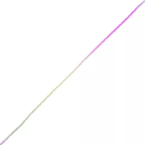 Perles rondes facettées 2 mm - Tie and dye - Beige - Fuchsia - Vert x36cm