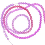 Perles rondes facettées 2 mm - Tie and dye - Rouge - Fuchsia - Violet x36cm