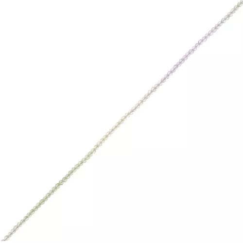 Perles rondes facettées 3 mm - Tie and dye - Lilas - Vert - Crystal x36cm