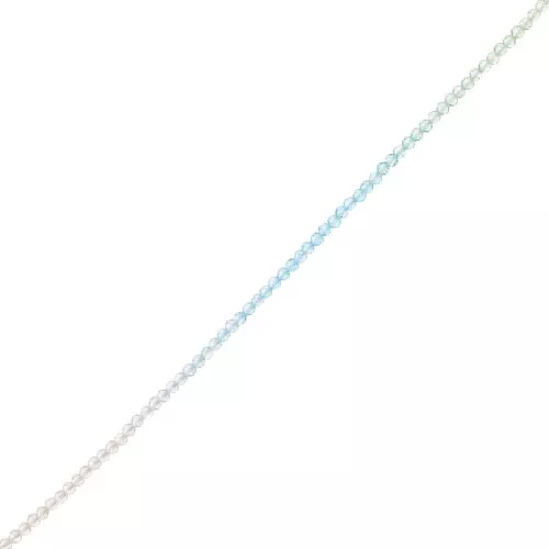 Perles rondes facettées 3 mm - Tie and dye - Vert clair - Bleu - Crystal x35cm