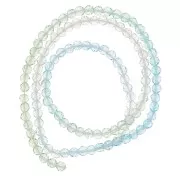 Perles rondes facettées 3 mm - Tie and dye - Vert clair - Bleu - Crystal x35cm