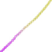 Perles rondes facettées 3 mm - Tie and dye - Violet - Vert - Nude x36cm|raw }}