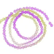 Perles rondes facettées 3 mm - Tie and dye - Violet - Vert - Nude x36cm