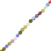 Perles rondes en verre Millefiori 8 mm - Multicolore x36cm|raw }}
