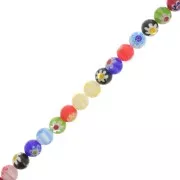 Perles rondes en verre Millefiori 10 mm - Multicolore x36cm